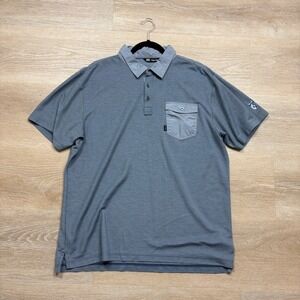 Travis Mathew Stripe Golf Polo Shirt Men's XL Color Gray